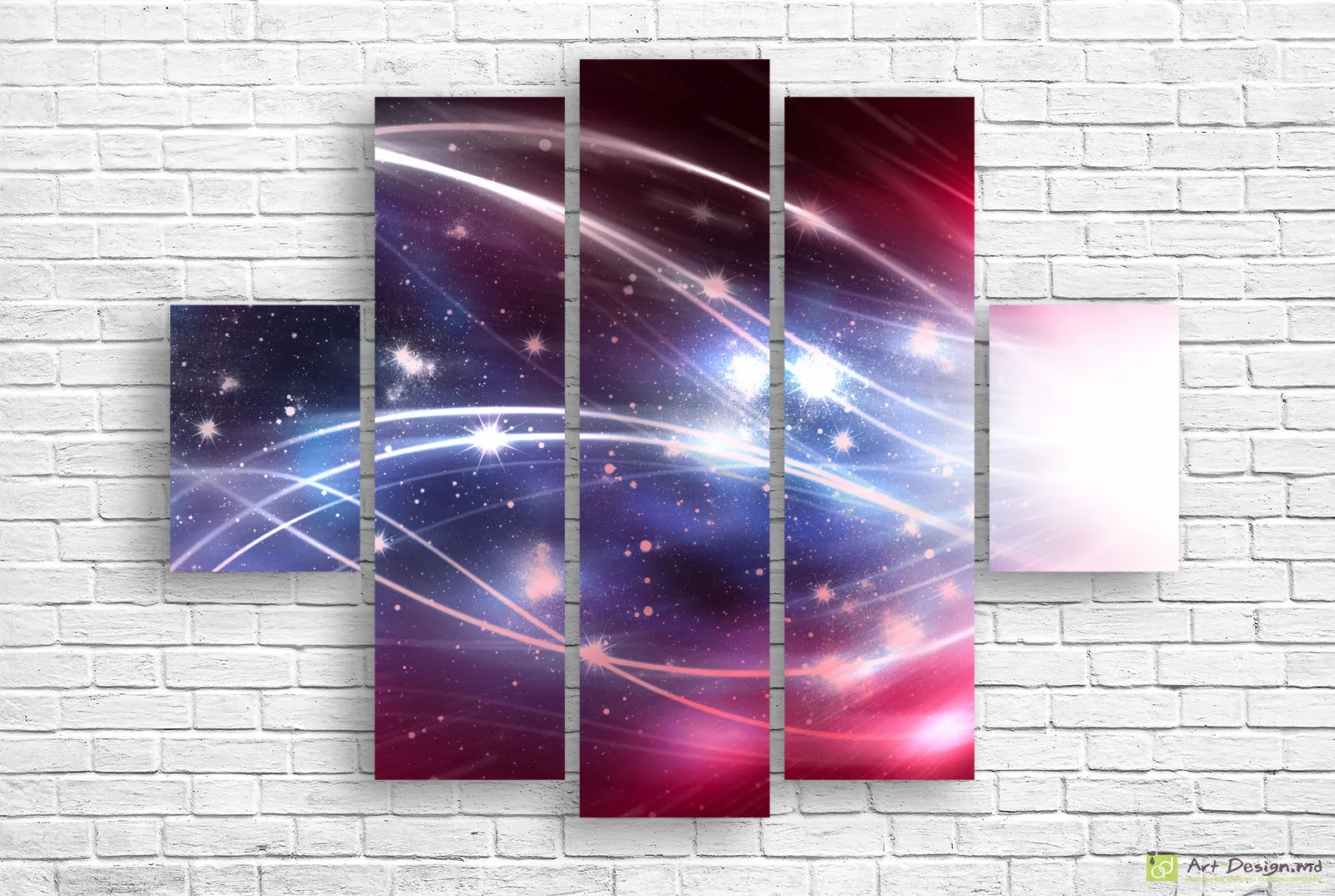 🌌 Tablou modular „Lumină cosmică în mișcare”