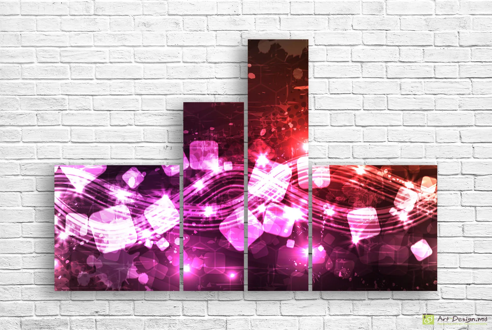 💫 Модульная картина «Розовый импульс света»