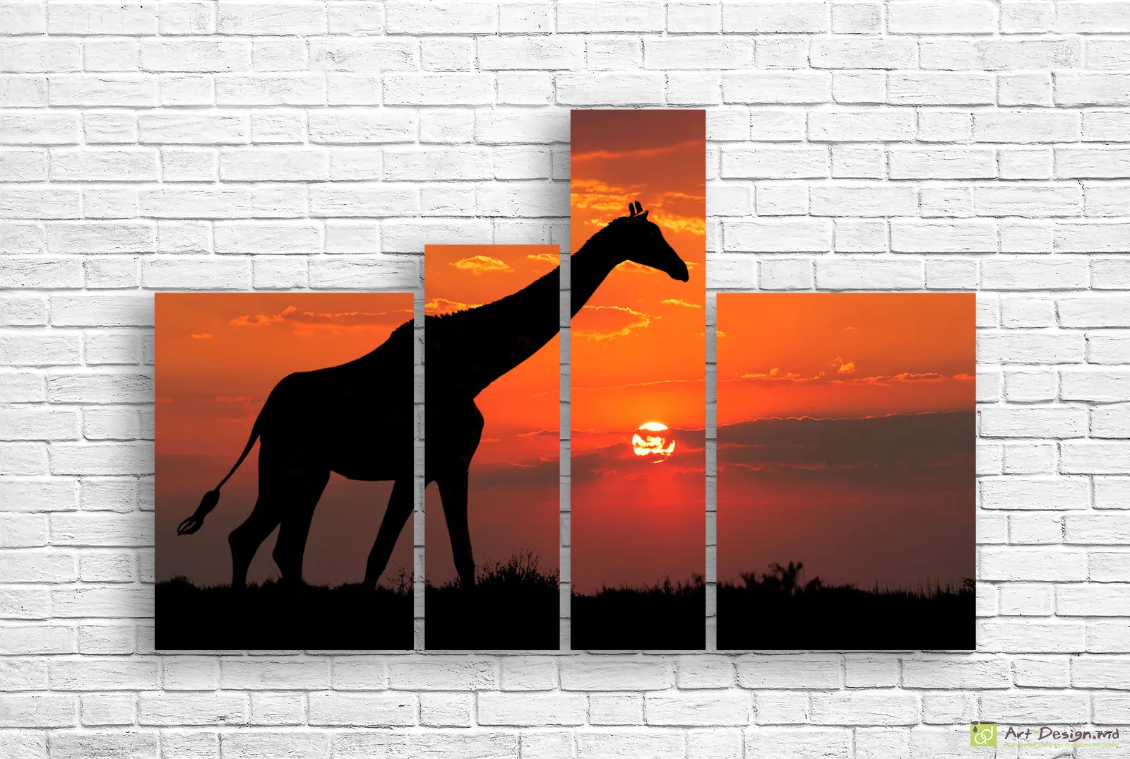 🦒 Модульная картина «Жираф на закате»