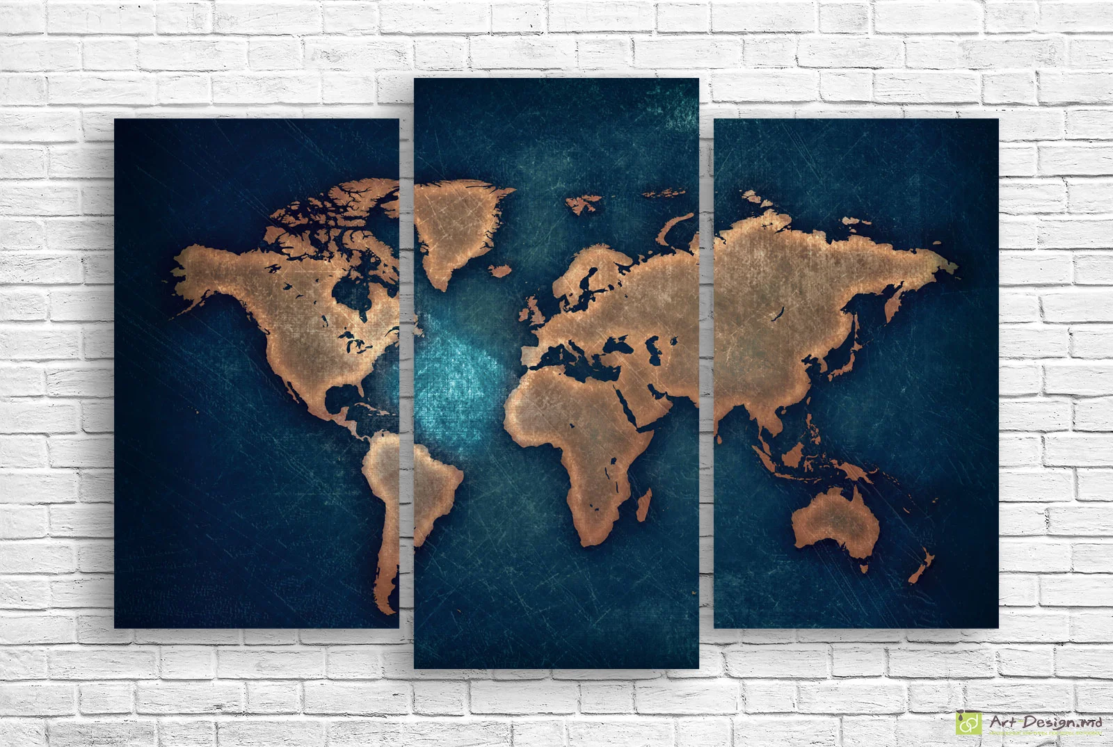 🌍 Модульная картина Карта мира винтаж и гранж