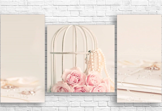 Модульная картина с розами, Нежность и элегантность