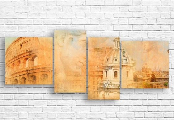 Картина на холсте архитектура и капкейк