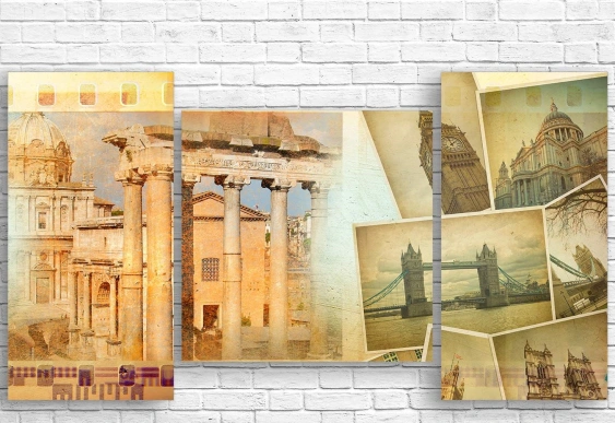 Tablou Multicanvas -Fotografie veche din oraș