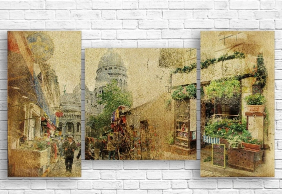 Tablou Multicanvas -Cartela veche a orasului
