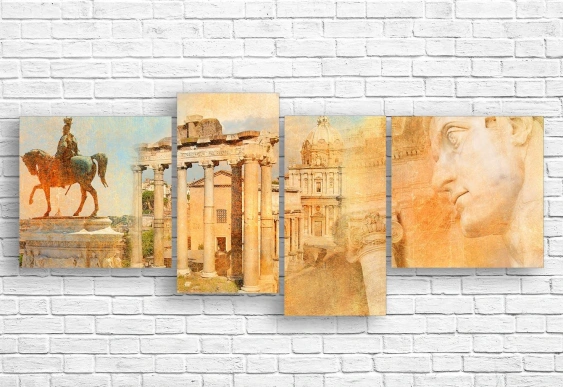 Картина на холсте архитектура и капкейк