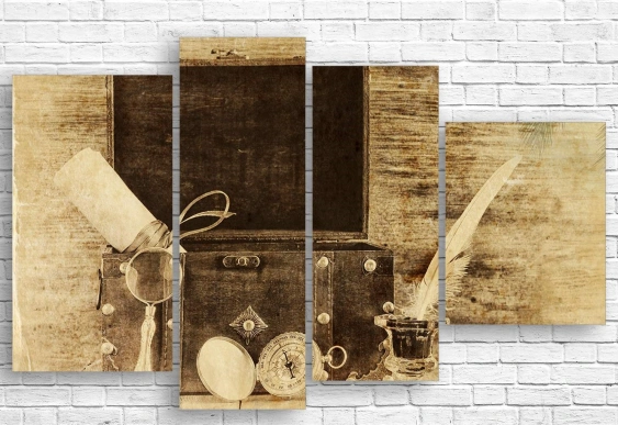 Tablou Multicanvas O valiza de epocă