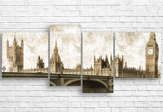 Tablou Multicanvas -Cartela veche a orasului