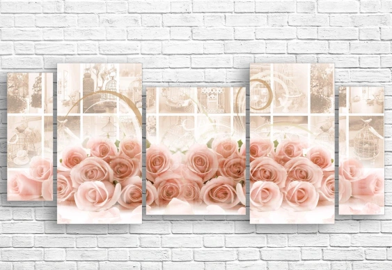 Модульная картина - Лаванда и клетка