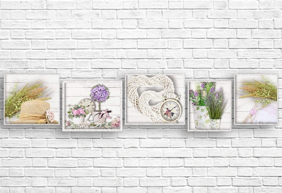 Tablou modular în stil retro, print pe pânză