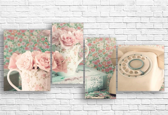 Tablou retro Decor delicat, Imprimare pe pânză