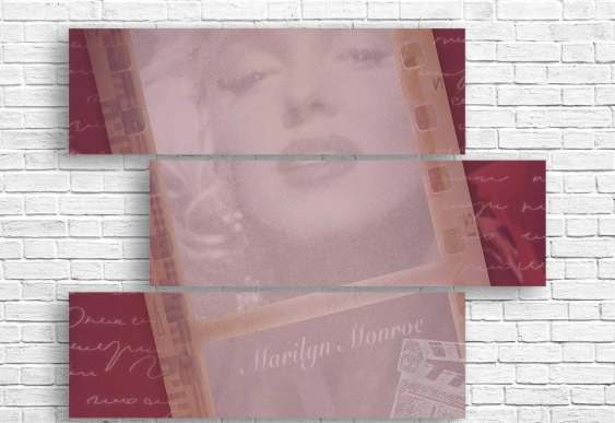 Модульные картины - красные розы на черно-белом фоне