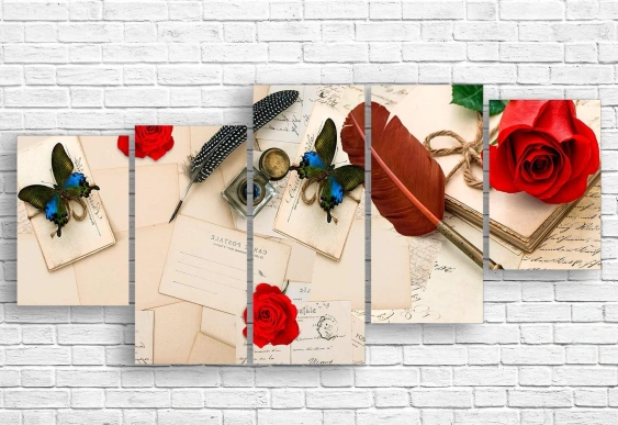 Tablou Multicanvas scrisori vintage