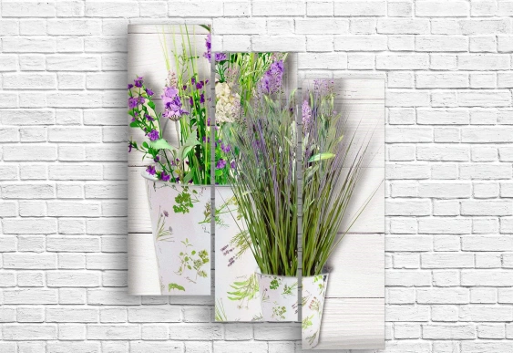 Модульная картина - Полевые цветы