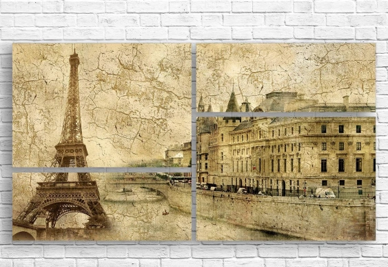 Модульная картина - Старинные письма и лаванда