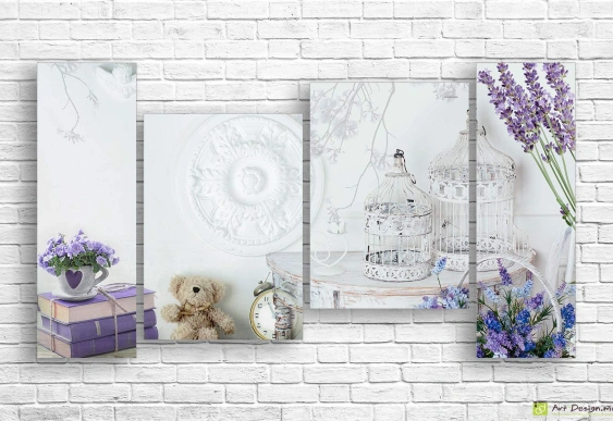 Модульная картина - Красные маки на старинном фоне_2