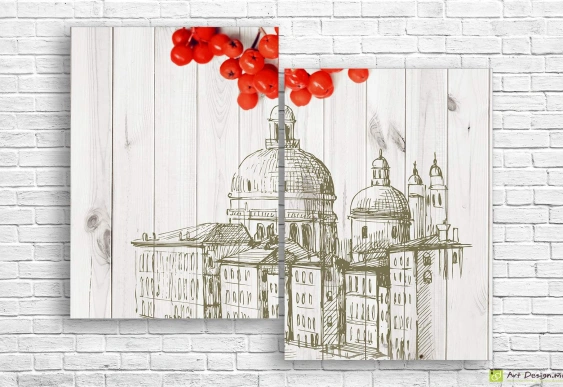 Imagine modulară - Tramvai galben pe alb și negru