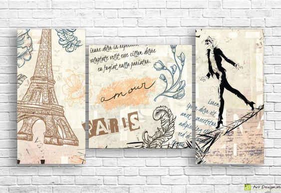 Модульная картина - Париж и мода, рисунок_2