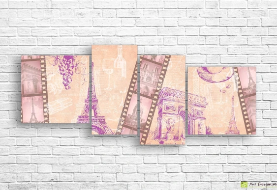 Tablou Multicanvas -Cartela veche a orasului