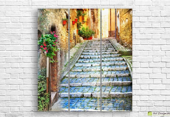 Imagine modulară - Casele antice și verzi din Italia