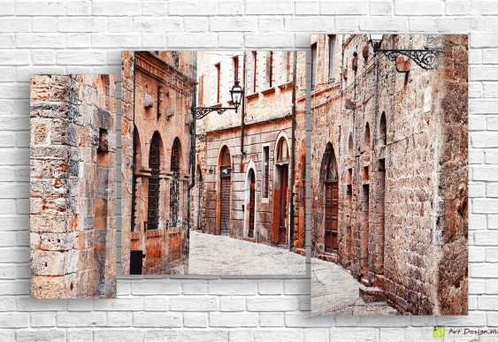 Модульная картина - Иероглифы на старинном фоне_2