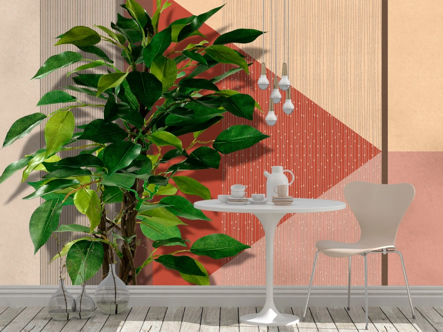 Элегантные фотообои с геометрией и зеленью