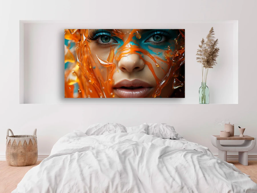 Постер с женским портретом в стиле поп-арт