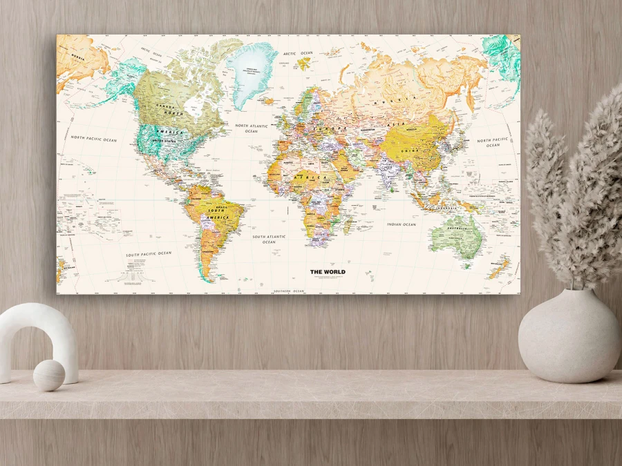 Карта мира для современного интерьера