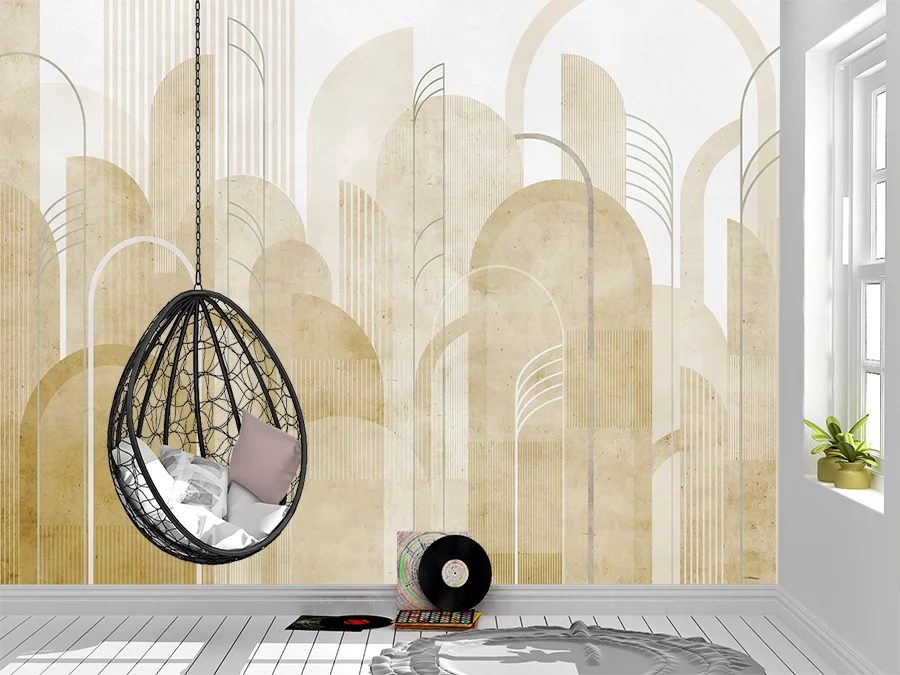Fototapet „Arcade geometrice în nuanțe de bej”