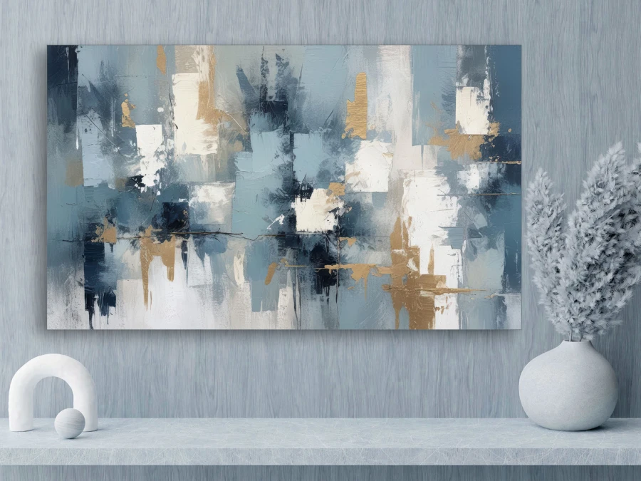 Tablou pe pânză în stil abstract, albastru