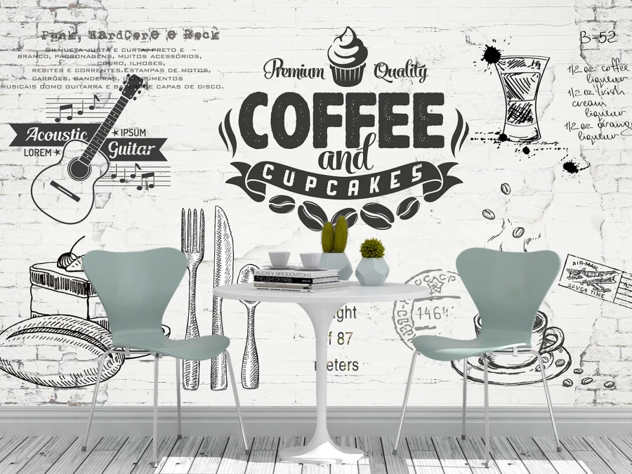 Фотообои «Кофе и капкейки»