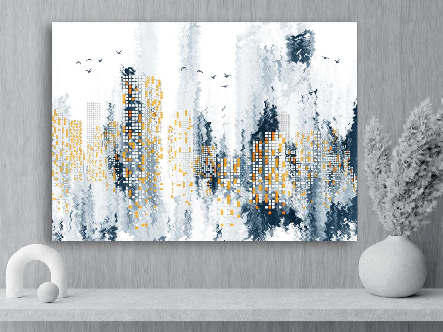 Tablou pe pânză cu peisaj urban abstract