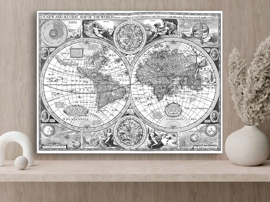 Harta lumii antică, Tablou pe perete