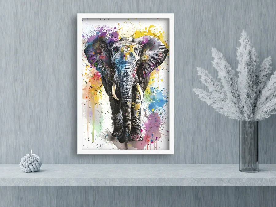 🐘 Картина в раме Акварельный слон