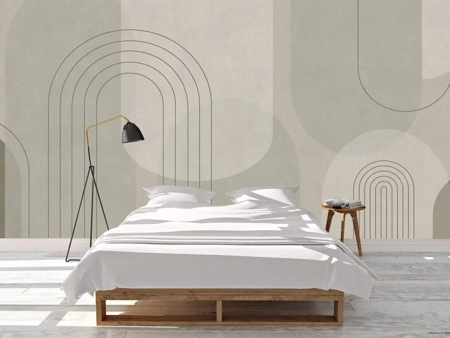 🛏 Fototapet elegant cu arcuri, decor modern