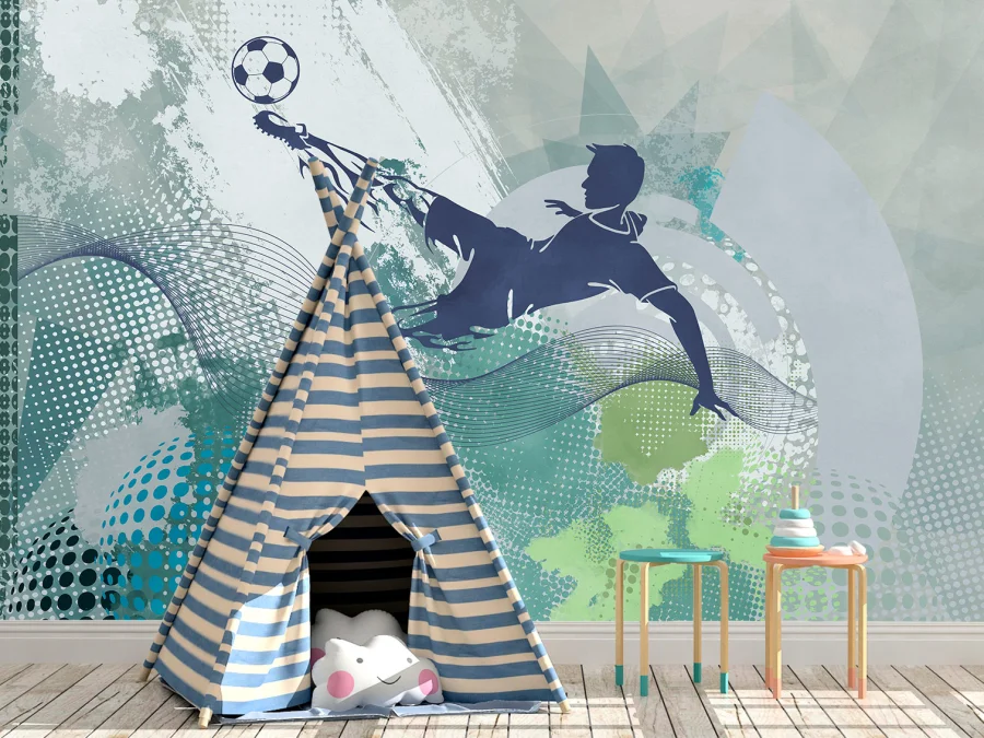 ⚽ Фотообои футболист в прыжке — для мальчика