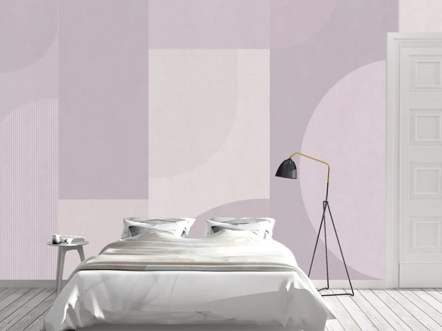 🟣 Fototapet geometric pastelat