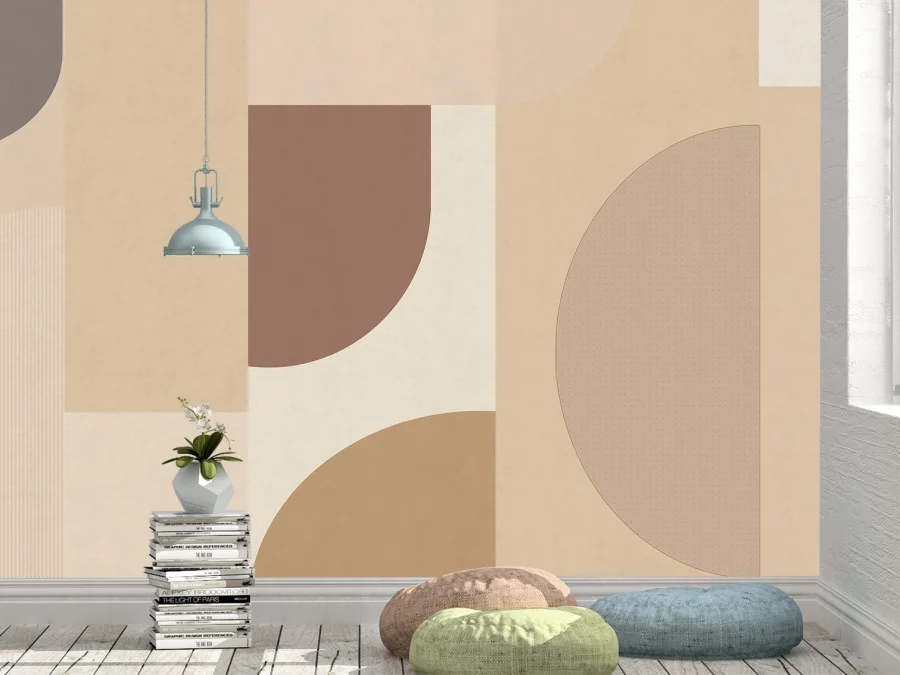 🎨 Fototapet geometric în tonuri calde