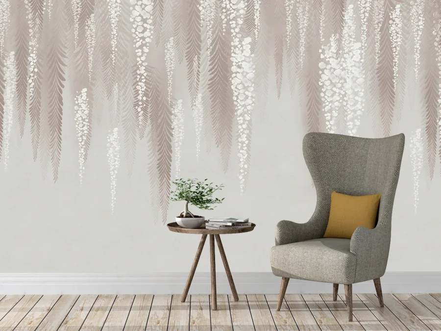 🌿 Fototapet elegant cu ramuri decorative