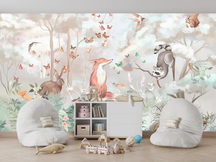 🦊 Фотообои с лисичкой и лесными животными