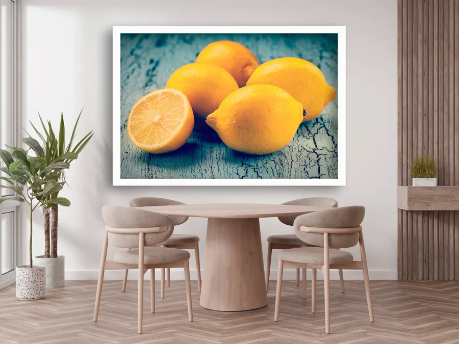 🍋 Постер с лимонами в белой раме
