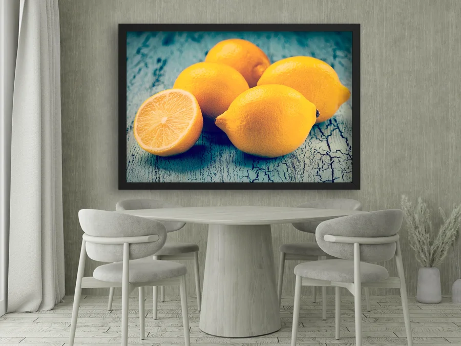 🍋 Постер с лимонами в белой раме