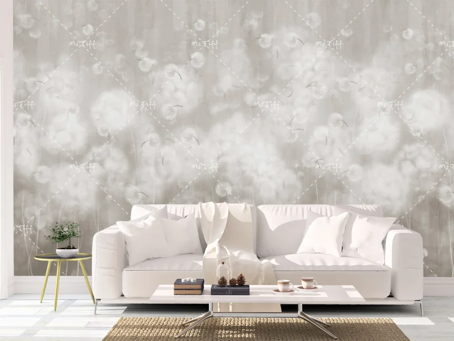 🌿 Fototapet Bumbac delicat în nuanțe deschise