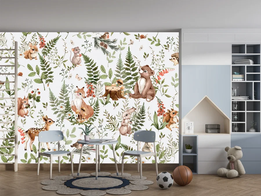 🦊 Фотообои Лесные животные для детской комнаты