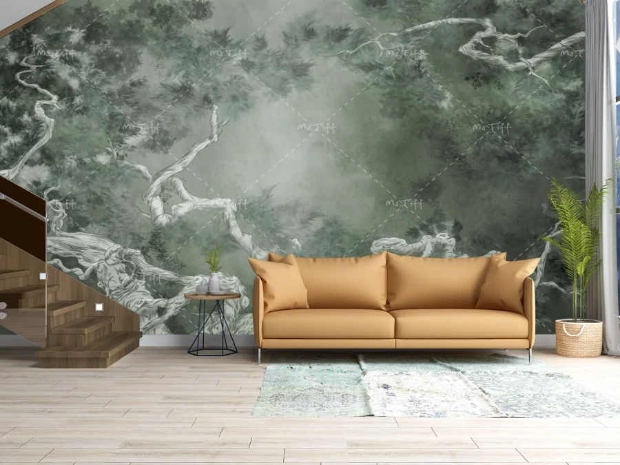 🌿 Обои «Лес в тумане» – природный акцент