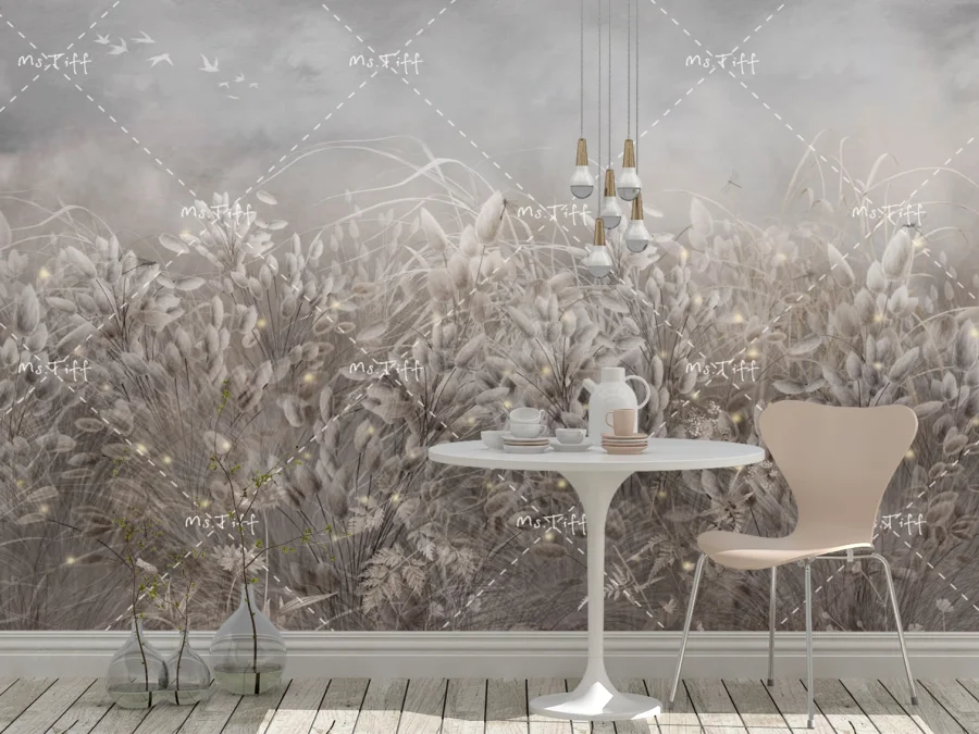 🌸 Фотообои «Нежные травы» – спокойный природный дизайн