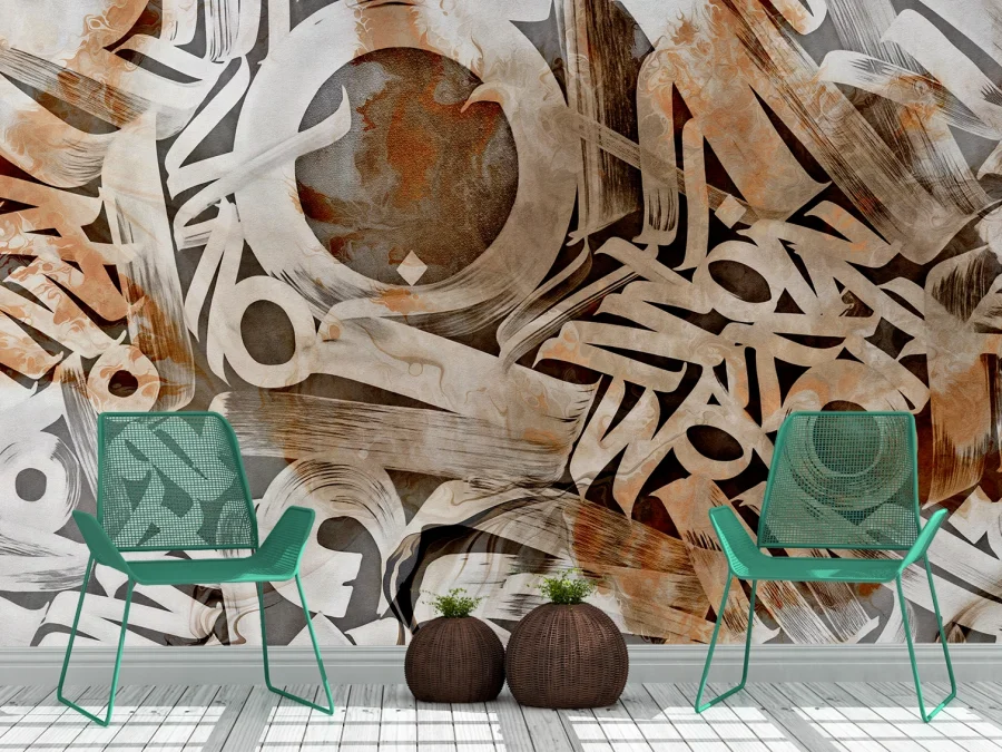 🎨 Фотообои Абстрактный узор в коричневых тонах