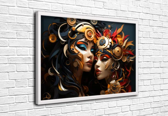 🔥 Картина «Две фантастические фигуры» в белой раме