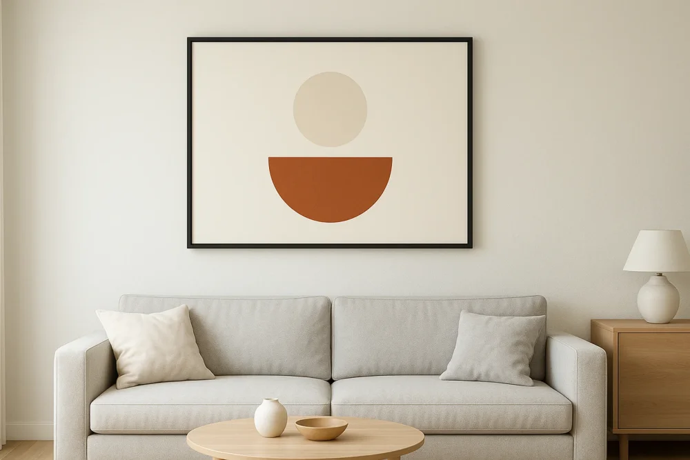 Print foto pe pânză cu ramă în living