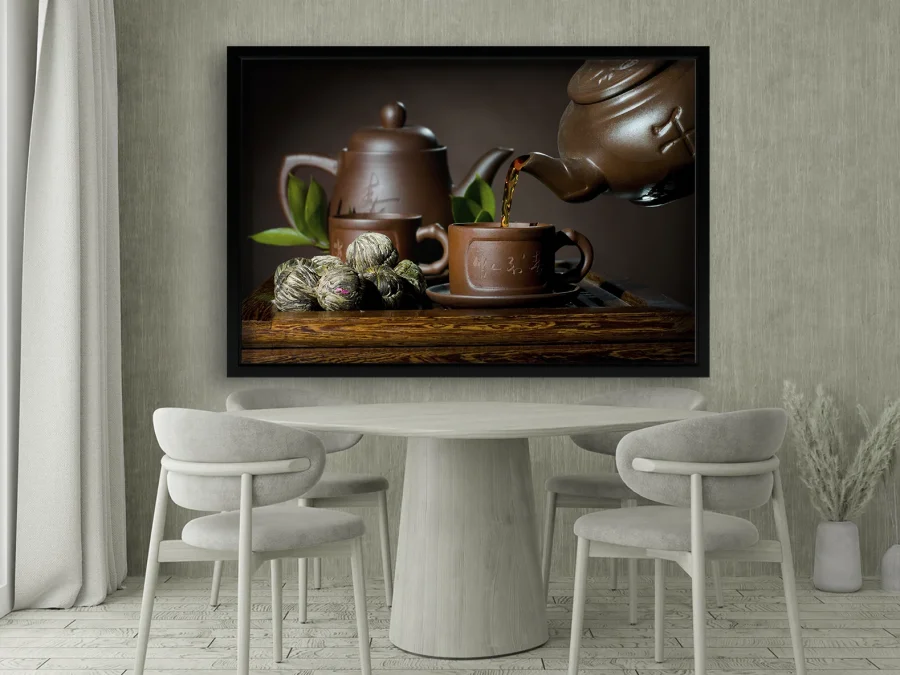 🍃 Картина «Восточный чайный ритуал» в чёрной раме