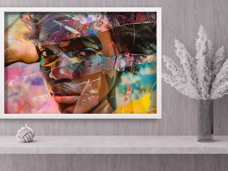 🎭 Poster „Fragmente de emoții” în ramă albă